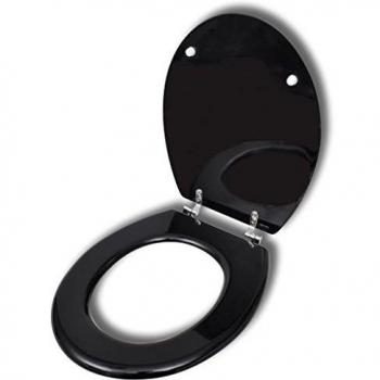VidaXL Toilettensitz MDF Deckel Minimalistisches Design Schwarz