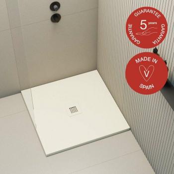 Receveur de douche design carré 90x90 cm blanc ivoire