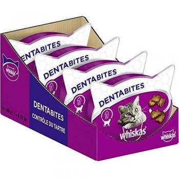 Whiskas Dentabites Zahnpflegesnacks für Katzen mit Huhn, 8 Packungen