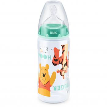 Disney Pooh First Choice Plus Flasche aus PP – 300 ml, BPA‑frei, Kiefer-Silicone Sauger, 6–18 Monat, M, Grün