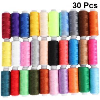 30pcs Random Color Polyester Yarn Coils for Sewing