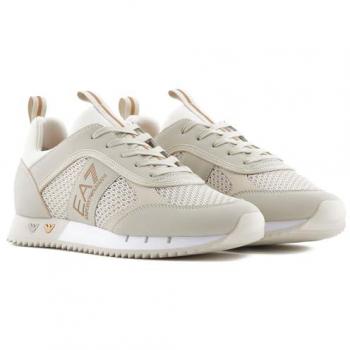 EA7 Emporio Armani Black & White Lace Sneaker – Beige/Gold, 39⅓
