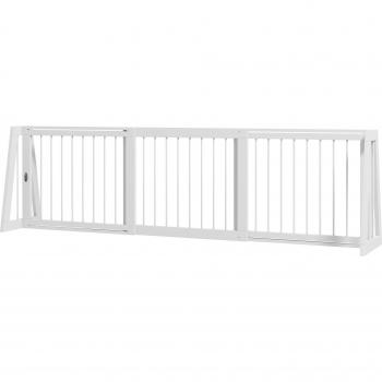Barrière rétractable pour chien en bois blanc à 3 panneaux