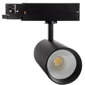 LED CaroSpot 40W Rail Triphasé Noir 5000K Blanc Froid