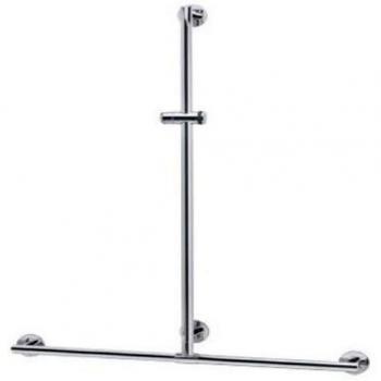 Keuco Plan Care Duschhandlauf mit Brausestange 34914, Aluminium silber-eloxiert, 900/1100mm