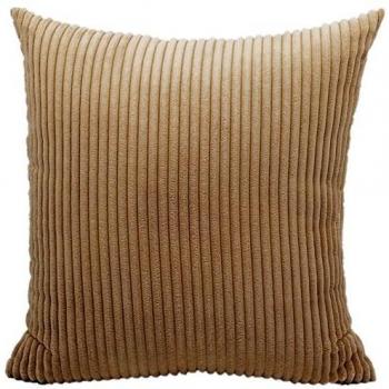 Soft Camel Striped Decor Pillowcase
