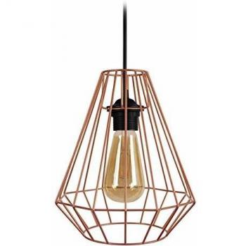 Lámpara Colgante TOSel Diamond: Pantalla de Metal Cobre en Formato Dorado 20x85 cm
