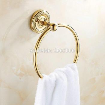 Mural Glamour ZR2205 – Anneau de serviette haut de gamme en laiton plaqué or