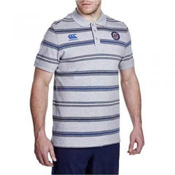 Canterbury Rugby Polo with Stripe – Grey L