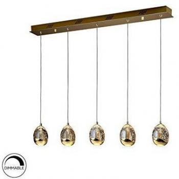 Suspension LED Rocio 5 Lampes, Doré