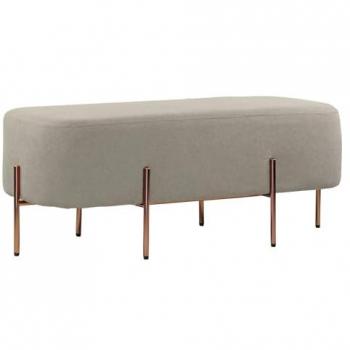 Puf rectangular de tela gris oscuro
