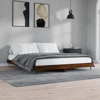 Bettgestell 150x200 cm ohne Matratze Braun Eiche vidaXL
