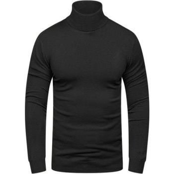Slim‑Fit Rollkragenpullover TIBERIUS Herren M Schwarz BEHYPE