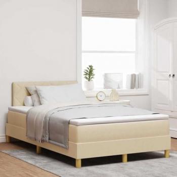 Lit Boxspring avec Matelas Crème 120x190 cm