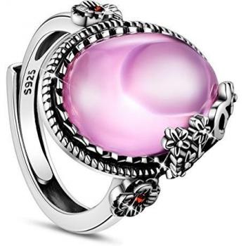 Anneau Femme SHEGRACE Fleurs de Prune Ovale Grenat Argent 925