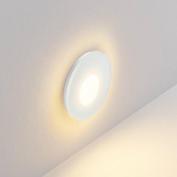 Molto Luce LED-Wandlampe Wall 68R Glas IP44 RD, weiß. CCT
