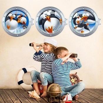 Pegatinas Mágicas R00293 Pared Infantil: Ojo de Búho y Pingüinos