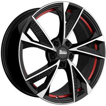 MAM Wheels RS6 Schwarz mit rotem Innenleben 7x16 ET 35