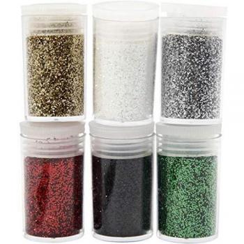 Paillettes colorées assorties, 5 g, 6 boîtes | 28588