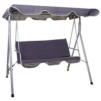 Columpio Urbano HWC-D61 de 3 Plazas, Techo Variable, Gris