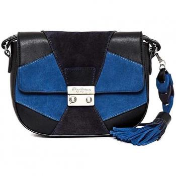 Pepe Jeans Ladies LAYNA Umhängetasche in Marine Blau mit U-Beschlägen und blauem U-Logo