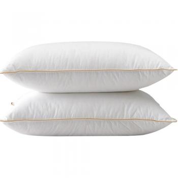 Almohada para dormir de pluma de ganso con funda de algodón
