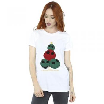 Women's White Tree Cotton Boyfriend Top – Size 3XL