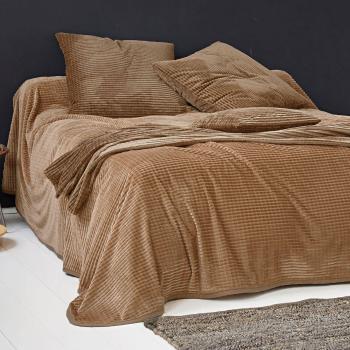 Tenture tuftée velours beige, taille standard