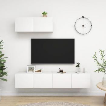 VidaXL White Engineered Wood 3-Piece TV Cabinet