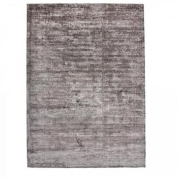 Tapis Salon Tissé à la Main en Viscose Marron 170x240 Motif Uni Soyeux