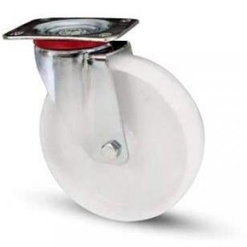 Piastra Girevole AVO con Foro Passante, Ruota Nylon 80x30 Art. 118bis