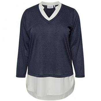 Fransa Strickpullover FPRexan Damen Plus Size 54 Outer Space Mix