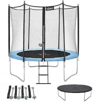 Trampoline Jardin KANGUI Funni Blue 305 cm – Filet de Sécurité + Kit d'Ancrage