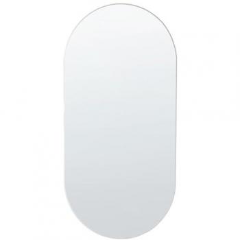 Alfortville Oval Frameless Wall Mirror 40 x 80 cm Silver Glass Decorative