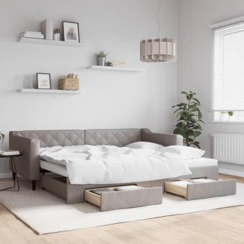 Moderno Sofá Cama Taupe con Cajones Integrados – Maison Exclusive