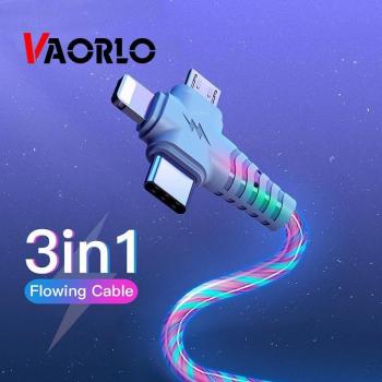 Cable de carga VAORLO 3 en 1 con LED 2.1A