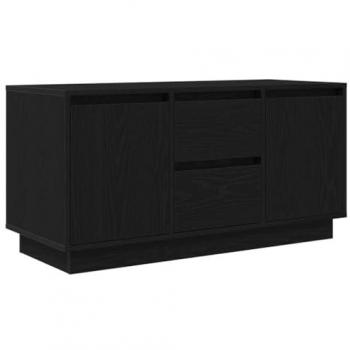 Mesa de Entretenimiento con Panel LED y Madera Roble Negra