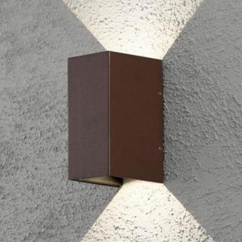 LED Außen-Wandleuchte Cremona Rostfarbig 2x3W 600lm IP54 Warmweiß