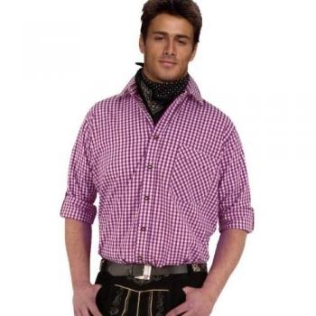 Traje de Camisa Morado Cuadros Premium