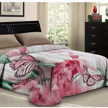 Trapunta Matrimoniale Double Face Roses Butterfly