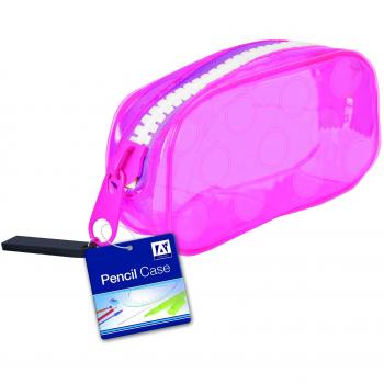 Random Color Clear Zip Pencil Holder
