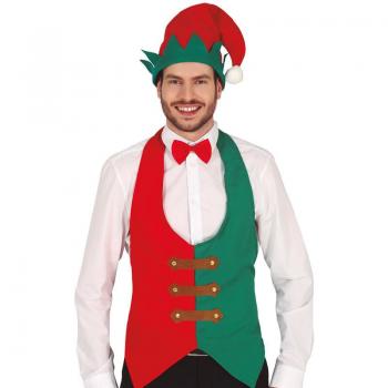 Chaleco de Navidad para Adulto Elfo Verde y Rojo