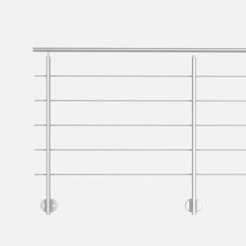Kit Prêt-à-Poser Garde-Corps 2m Aluminium Gris
