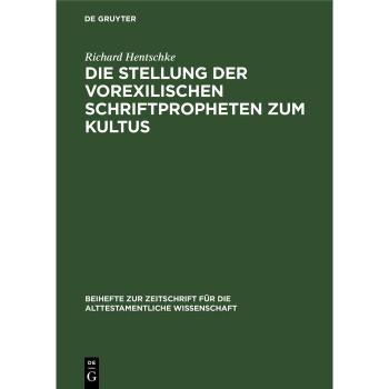Vitalsource Technologies, Inc. Die Stellung der Vorexilischen Schriftpropheten zum Kultus