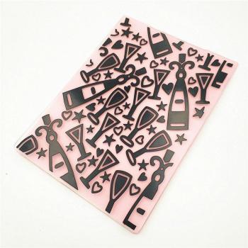 10.5x14.5cm Scrapbooking Wine Bottle Embossing Folder