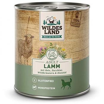 Wildes Land Lamm mit Reis Nassfutter für Hunde Classic Adult 6 x 800 g glutenfrei