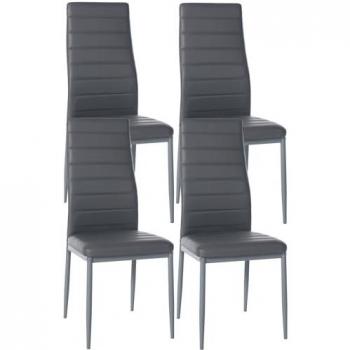 Set di 4 sedie da pranzo Mayfair finta pelle con schienale imbottito