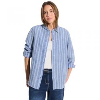 Cecil Chemisier Femme lin rayé bleu XL