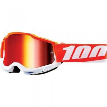 100% Accuri 2 Occhiali da Moto Arancione Bianco con Lenti a Specchio