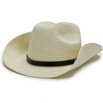 Sombrero Verano Vaquero Hombre con Broche de Cuero